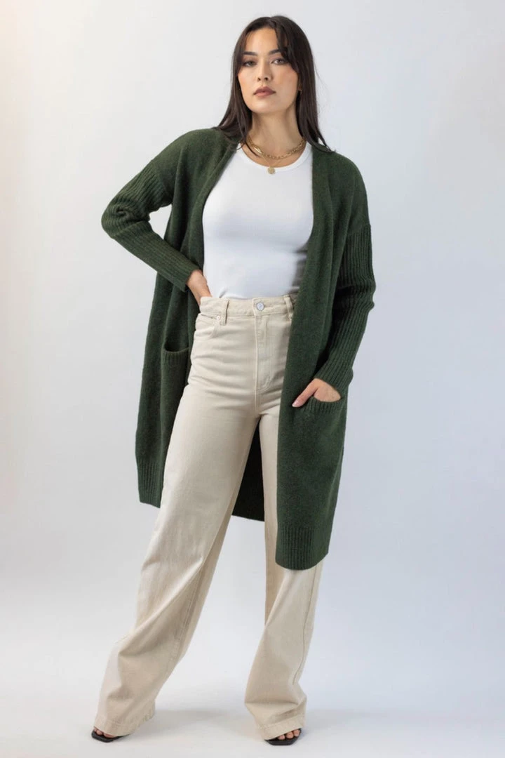 Among The Brave Secure Dark Khaki Longline Cardigan Fashion 3 Among The Brave Secure Dark Khaki Longline Cardigan Fashion
