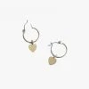 Flo Gives Back 15% To Women In Need Heart Sleeper Earrings Gold