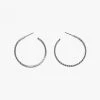 Flo Gives Back 15% To Women In Need Textured Thin Hoop Earrings Rhodium Accessories