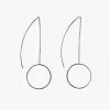 Flo Gives Back 15% To Women In Need Circle Bar Thread Thru Earrings Rhodium Accessories