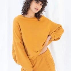 ReCreate Signal Elastic Waist Batwing Marigold Jumper