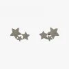 Flo Gives Back Star Cluster Stud Earrings Rhodium