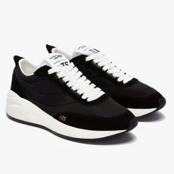 Superga 4089 Black 9TS Recycled Nylon Suede Trim Trainers Suit Separates