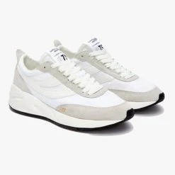 Superga 4089 White 9TS Recycled Nylon Suede Trim Trainers Suit Separates