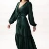 Among The Brave Twilight Forest LS Tiered Satin Maxi Dress Fashion 2 Among The Brave Twilight Forest LS Tiered Satin Maxi Dress Fashion