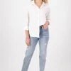 Among The Brave Carlie Straight Leg Distressed Raw Hem Faded Jean Fashion