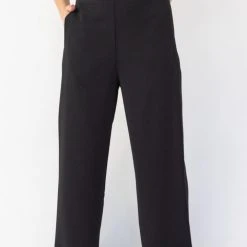 Among The Brave Instinct Black Soft Stretch Back Wide Leg Pant Fashion