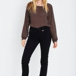 Pulz Jeans Fashion Emma Stay Black Highwaist Straight Denim Jean