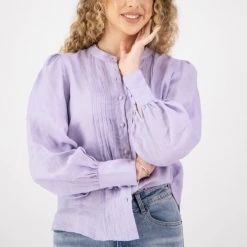 Among The Brave Fashion Hero Lilac Linen Pintuck LS Puff Sleeve Shirt 7 Among The Brave Fashion Hero Lilac Linen Pintuck LS Puff Sleeve Shirt