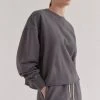 Assembly Label Fashion Jorja Washed Graphite Cropped Sweat