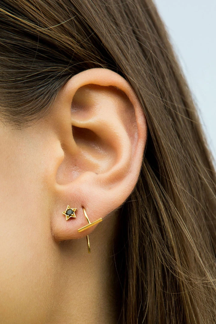 Linda Tahija Accessories Mini T Bar Hook SS Earrings 4 Linda Tahija Accessories Mini T Bar Hook SS Earrings