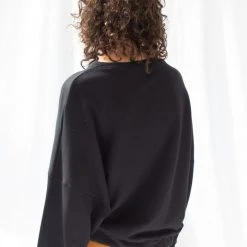 ReCreate Signal Elastic Waist Batwing Black Jumper
