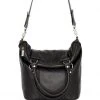Status Anxiety Some Secret Place Twin Fold Over Handles Black Leather Bag