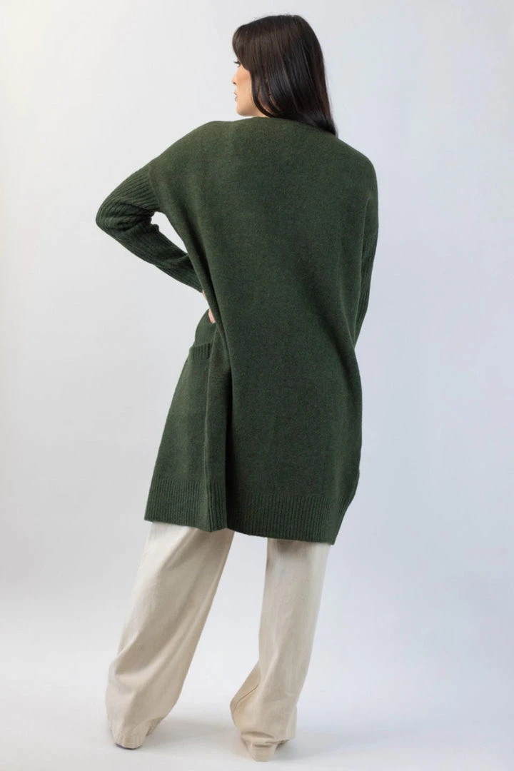 Among The Brave Secure Dark Khaki Longline Cardigan Fashion 5 Among The Brave Secure Dark Khaki Longline Cardigan Fashion