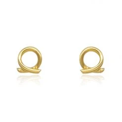 Linda Tahija Accessories Loop 14k Gold Plate Stud Earrings
