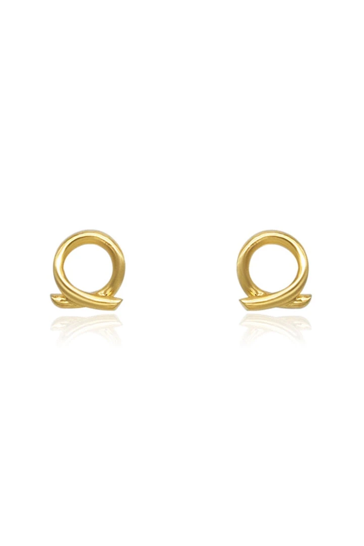 Linda Tahija Accessories Loop 14k Gold Plate Stud Earrings 3 Linda Tahija Accessories Loop 14k Gold Plate Stud Earrings
