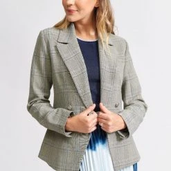We Are The Others Fashion The Blue Check Fitted Blazer