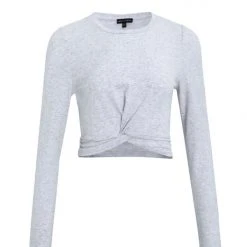Among The Brave Dazed Snow Marle Twist Front LS Crop Top 8 Among The Brave Dazed Snow Marle Twist Front LS Crop Top