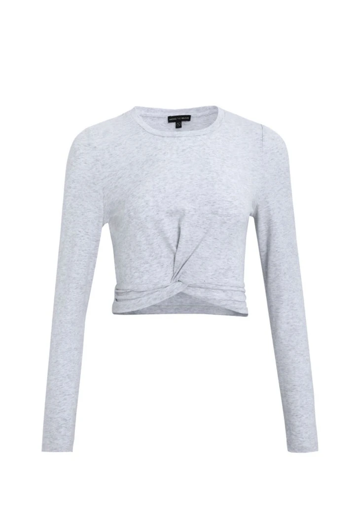 Among The Brave Dazed Snow Marle Twist Front LS Crop Top 5 Among The Brave Dazed Snow Marle Twist Front LS Crop Top