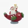 Alison's Acquisitions Santa In Plane Hanging Red And Green 8cm