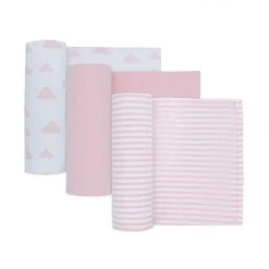 Living Textiles Blush Muslin Wraps 3pk