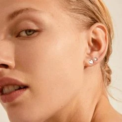 Pilgrim Sophia Heart Stud Earrings Two Pack Silver Accessories