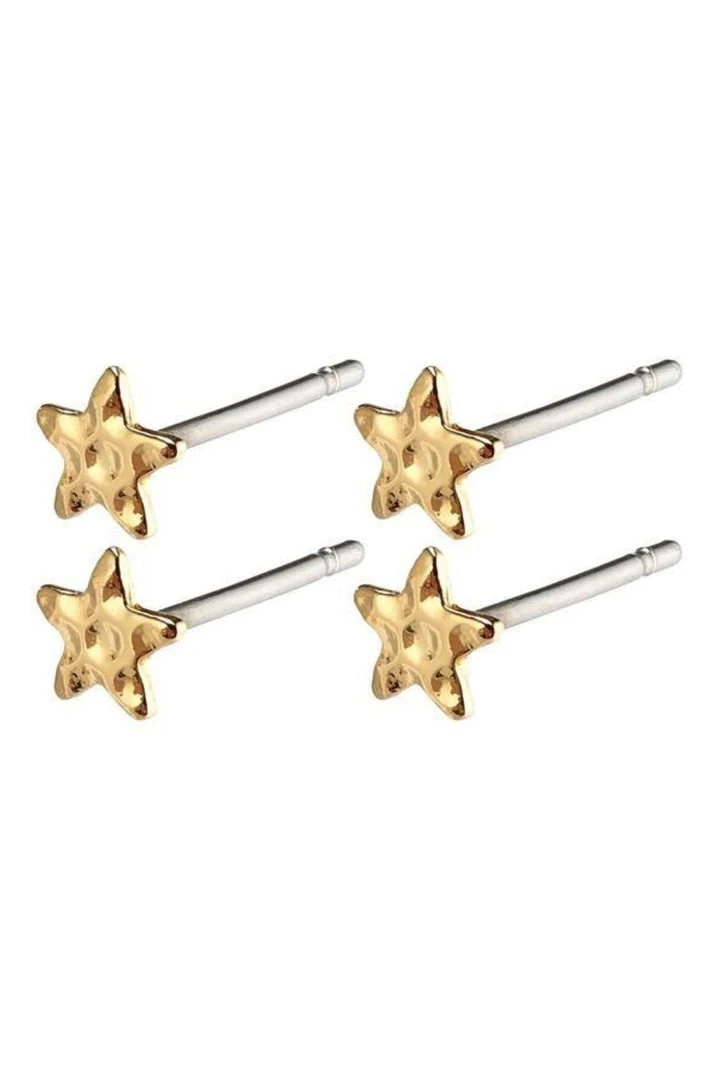Pilgrim Accessories Regina Mini Star Stud Gold Earrings Two Pack 3 Pilgrim Accessories Regina Mini Star Stud Gold Earrings Two Pack