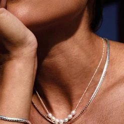 Pilgrim Accessories Talia Flat Snake Chain Silver Necklace