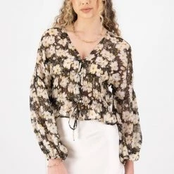 Ivy + Jack Jolie Ivory Gardenia LS Button Down Top Fashion