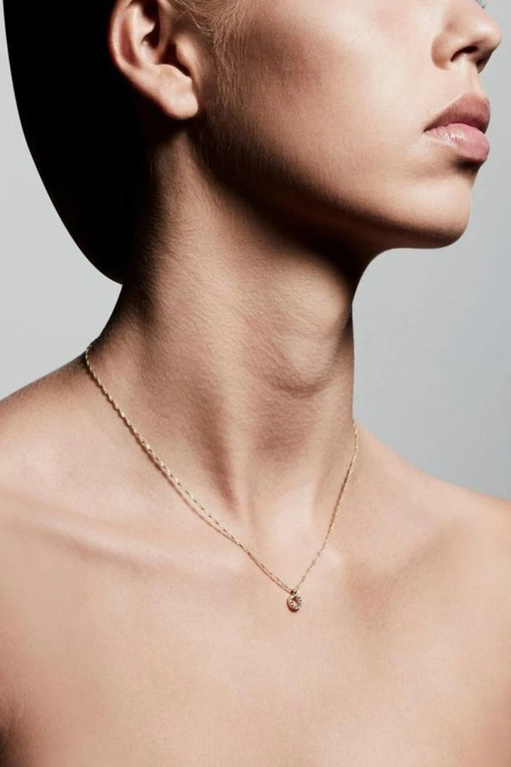 Pilgrim Tessa Preciosa Crystals On Small Gold Circle Pendant Necklace 4 Pilgrim Tessa Preciosa Crystals On Small Gold Circle Pendant Necklace