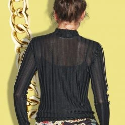 Coop Racing Ahead Black Skivy Old Stripe Sleeve Rib Top