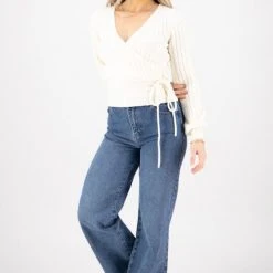 Among The Brave Fashion Honest Ivory Soft Ballerina Cross Over Knit