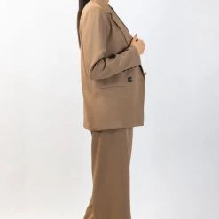 Ivy + Jack Fashion Favourite Walnut Textured Plain Stretch Back Wide Leg Pants