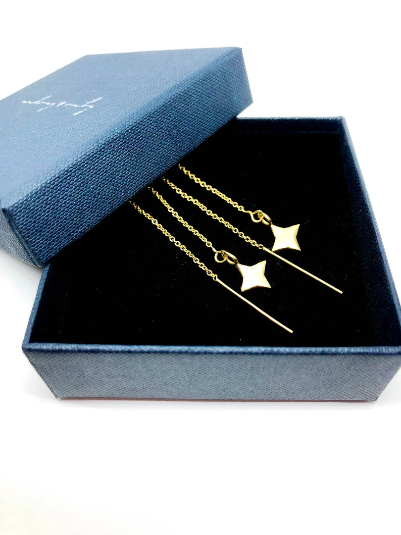 Audrey Loves Ruby Accessories Square Star Thread Earrings 4 Audrey Loves Ruby Accessories Square Star Thread Earrings