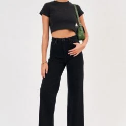Abrand Jeans Fashion A 94 High Wide Dead Of Night Jet Black Denim Jean