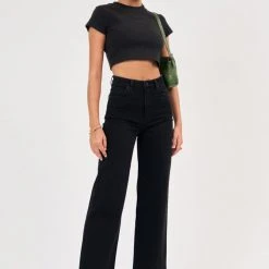 Abrand Jeans Fashion A 94 High Wide Dead Of Night Jet Black Denim Jean