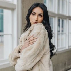 Frontier Natural Faux Fur Coat