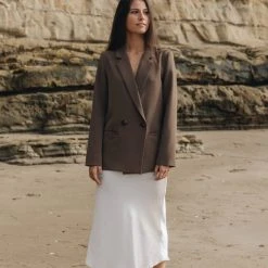 Ivy + Jack Ivy Champagne Satin Bias Midi Skirt