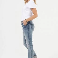 Cult Of Individuality Frankie Alter Ego Blue Boyfriend Light Destructed Denim Jeans Fashion