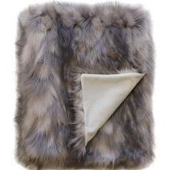 Heirloom Faux Fur Mountain Hare Grey Throw Cushion, Throws & Linen