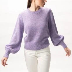 Among The Brave Zesty Lilac Mohair Blend Balloon Sleeve Knit