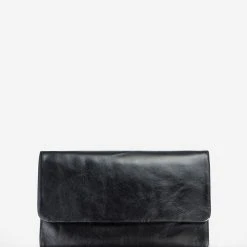 Status Anxiety Accessories Audrey Foldover Black Leather Wallet