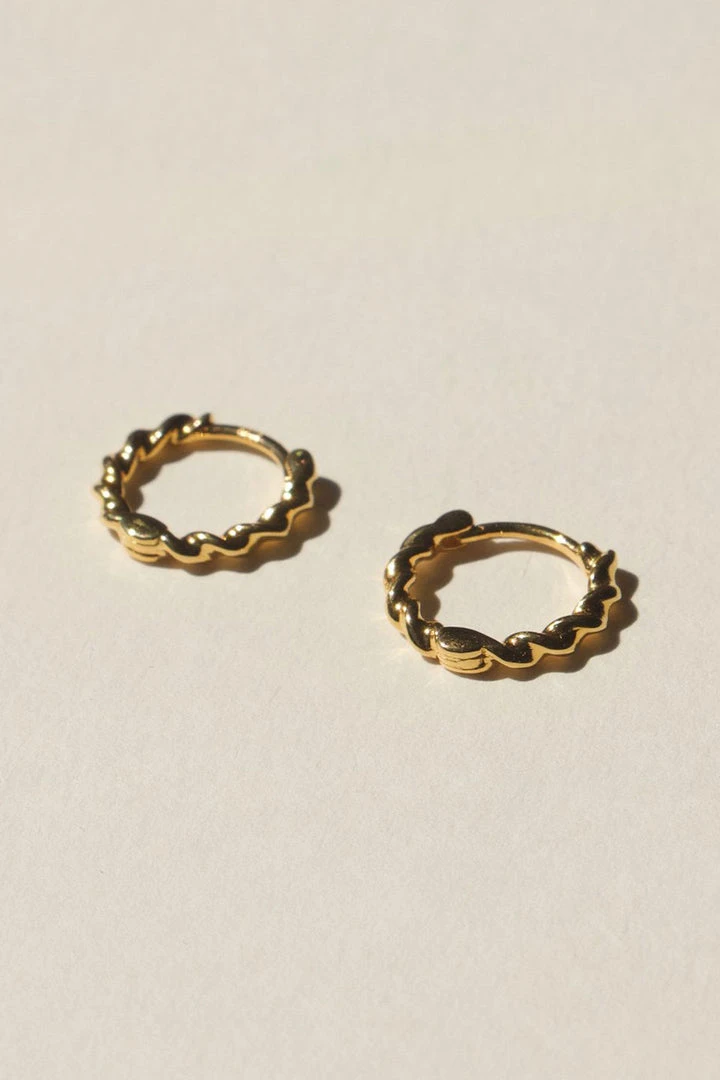 Brie Leon 925 Mini Twist Gold Sleeper Earrings Accessories 5 Brie Leon 925 Mini Twist Gold Sleeper Earrings Accessories