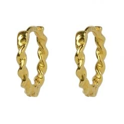 Brie Leon 925 Mini Twist Gold Sleeper Earrings Accessories