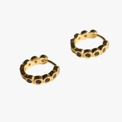 Brie Leon Accessories 925 CS Black Redondo Pillar Silver Sleeper Earrings