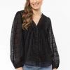 Seeking Lola Fashion Wholesome Black Lurex Button Down Shirt