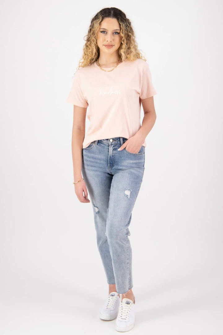 Humble + Heart Kindness Is Free Blush Organic Cotton Tee 3 Humble + Heart Kindness Is Free Blush Organic Cotton Tee