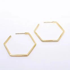 Audrey Loves Ruby Hexagon Stud Earring