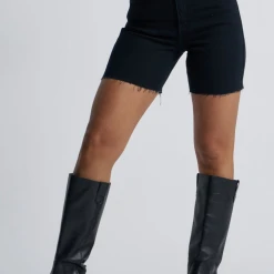 Abrand Jeans A Claudia Cut Off Mid Thigh Black Box Denim Short Fashion