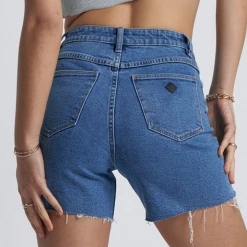 Abrand Jeans A Claudia Cut Off Mid Thigh Georgia Blue Denim Short Fashion 7 Abrand Jeans A Claudia Cut Off Mid Thigh Georgia Blue Denim Short Fashion